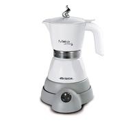 Ariete 1358 Moka Aroma - Moka elettrica 2/4 tazze - Autospegnimento - Mantenimento temperatura per 30' - 400 Watt - Bianco