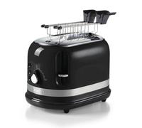 Ariete Ariete 149 Tostapane Moderna nero con pinze per 2 fette di pane, sandwich o toast - 6 livelli di doratura - Scongelamento - Linea Moderna Ariete - Nero