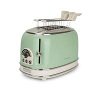 Ariete Tostapane 2 Fette Potenza 810 Watt 6 Livelli di Cottura Funzione scongelamento e Cassetto fondo Raccoglibriciole colore Verde - 15504 Toaster Vintage