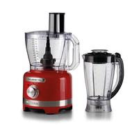 Ariete 1782 Gourmet Pro Moderna, Robot da cucina, Tritatutto 3L, Frullatore 2L, 2 velocità + Pulse, Set di lame + Disco in acciaio inox, Accessorio spremiagrumi, Rosso