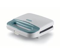 Ariete 1971 Tostiera Breakfast, Piastra elettrica per toast, sandwich e panini, 750W, Piastre fisse grill, Rivestimento antiaderente, Posizione e riponimento verticale, White & Aegean Teal