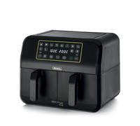 Ariete 4623 Airy Fryer Dual, Friggitrice ad aria con doppio cestello, 1700 W, Capacità 8L, 3 Funzioni di cottura, Pannello digitale LED Touch, 8 programmi preimpostati, Timer, 2 cestelli, Nero