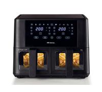 Ariete 4631 Friggitrice ad aria Doppia 9L, 2400W, Capacità totale 9L, 11 programmi, Multifunzione, Fino a 3,6 kg di fritto Temperatura fino a 200°C, Doppio cestello, Nero