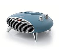 Ariete Ariete 8211 Termoventilatore da tavolo, Stufetta elettrica, 2000W, Termostato, Silenzioso, Griglia e piedi cromati, Celeste