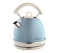 Ariete 2877 Bollitore elettrico 1,7 Litri di Design - Infusi, tè e tisane - Autospegnimento - 2000 Watt - Acciaio Inox - Linea Vintage - Celeste
