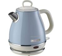 Ariete Bouilloire Vintage 2868, Bouilloire Électrique avec Base 360° Sans Fil, Arrêt Automatique, Capacité 1 L, Acier Inoxydable, 1600W, Bleu Clair