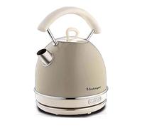 Ariete Bollitore Vintage 2877, Bollitore Elettrico con Livello Acqua Visibile, Base Cordless 360°, Spegnimento Automatico, Impugnatura Ergonomica, Capacità 1,7 L, Acciaio Inossidabile, 2000W, Beige