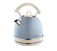 Ariete 2877 Bollitore elettrico 1,7 Litri di Design - Infusi, tè e tisane - Autospegnimento - 2000 Watt - Acciaio Inox - Linea Vintage - Celeste