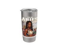 Ariete Donna Zodiaco Divertente Compleanno Regina Nera Pazzo Bicchiere termico in acciaio inox doppia parete