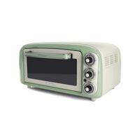 Ariete 979 Forno Elettrico di Design 18 Litri - Ideale per pizza da 30 cm - Doppio vetro - 1380 Watt - Acciaio Inox - Linea Vintage - Verde