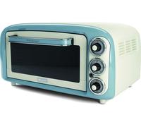 Ariete 979 Forno Elettrico di Design 18 Litri - Ideale per pizza da 30 cm - Doppio vetro - 1380 Watt - Acciaio Inox - Linea Vintage - Celeste