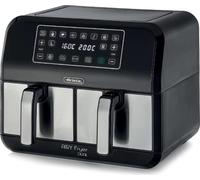 Ariete 4624 Airy Fryer Dual, Friggitrice ad aria con doppio cestello, 1700 W, Capacità 8L, 3 Funzioni di cottura, Pannello digitale LED Touch, 8 programmi preimpostati, Timer, 2 cestelli, Nero