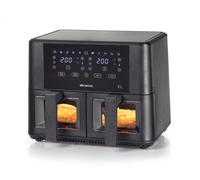 Ariete 4631 Friggitrice ad aria Doppia 9L, 2400W, Capacità totale 9L, 11 programmi, Multifunzione, Fino a 3,6 kg di fritto Temperatura fino a 200°C, Doppio cestello, Nero