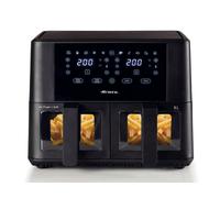 Ariete 4631 Friggitrice ad aria Doppia 9L, 2400W, Capacità totale 9L, 11 programmi, Multifunzione, Fino a 3,6 kg di fritto Temperatura fino a 200°C, Doppio cestello, Nero