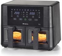 Ariete 4631 Friggitrice ad aria Doppia 9L, 2400W, Capacità totale 9L, 11 programmi, Multifunzione, Fino a 3,6 kg di fritto Temperatura fino a 200°C, Doppio cestello, Nero