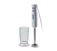 Ariete 601 Frullatore a immersione Breakfast, 700 W, 2 velocità, Lama in acciaio inox, Gamba removibile, Bicchiere trasparente, White & Aegean Teal