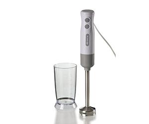 Ariete Frullatore a Immersione Breakfast 604, Frullatore a Immersione, Minipimer con 2 Velocità, Lama in Acciaio Inox, Gamba Removibile, Bicchiere Trasparente Graduato, 700W, Bianco