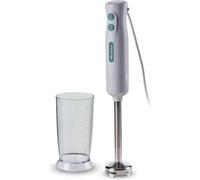 Ariete 601 Frullatore a immersione Breakfast, 700 W, 2 velocità, Lama in acciaio inox, Gamba removibile, Bicchiere trasparente, White & Aegean Teal