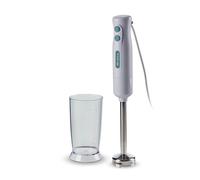 Ariete 601 Frullatore a immersione Breakfast, 700 W, 2 velocità, Lama in acciaio inox, Gamba removibile, Bicchiere trasparente, White & Aegean Teal