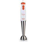 Ariete 881 Pimmy 200 - Frullatore a immersione - Gambo rimovibile e lame in Acciaio Inox - 2 velocità - 200 Watt - Bianco e Arancio