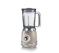 Ariete 583, Frullatore Vintage con tazza in vetro da 1,5 Litri, 4 Lame in Acciaio Inox, 4 Velocità + Pulse,1000 Watt, Beige