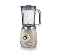 Ariete 583, Frullatore Vintage con tazza in vetro da 1,5 Litri, 4 Lame in Acciaio Inox, 4 Velocità + Pulse,1000 Watt, Beige