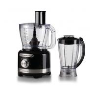 Ariete 1782 Gourmet Pro Moderna, Robot da cucina, Tritatutto 3L, Frullatore 2L, 2 velocità + Pulse, Set di lame + Disco in acciaio inox, Accessorio spremiagrumi, Nero