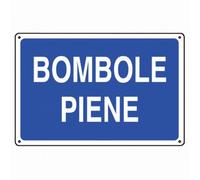 ARIETE GROUP - Cartello in alluminio bianco cm 30X20 Bombole piene
