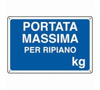ARIETE GROUP - Cartello in alluminio bianco cm 30X20 Portata massima per ripiano…Kg