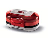 Ariete Ariete 205 Hamburger Maker Party Time, Macchina per fare hamburger, 1200 W, Doppie piastre antiaderenti, 2 scomparti, Facile da pulire, Rosso