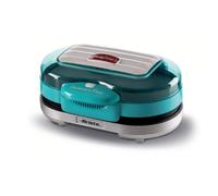 Ariete 205 Hamburger Maker Party Time, Macchina per fare hamburger, 1200 W, Doppie piastre antiaderenti, 2 scomparti, Facile da pulire, Celeste