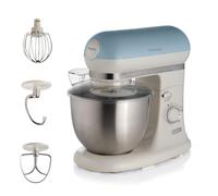 Ariete 1588 Impastatrice Planetaria - Pane, pizza e dolci - 7 Velocità - 3 Fruste - 5,5 Litri - Acciaio Inox - 2400 Watt - Linea Vintage - Celeste