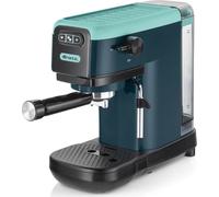 Ariete 1399 Macchina da caffè espresso Light Aquamarine, Per polvere e cialde ESE, 1300 W, Capacità 1,1L, 15 bar di pressione, Filtro 1, 2 tazze e cialda ESE, Cappuccino, Verde