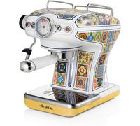 Ariete 1389 Macchina da caffè Positano, 850W, Capacità serbatoio 0,9L, Filtro ½ tazze, Vassoio raccogli goccia, Cappuccinatore