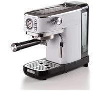 Ariete 1381 Macchina da caffè con manometro, compatibile con caffè in polvere e cialde ESE, 1300 W, Capacità 1,1 L, 15 bar di pressione, Filtro ½ tazze, Dispositivo Cappuccino, Bianco