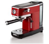 Ariete 1381 Macchina da caffè con manometro, compatibile con caffè in polvere e cialde ESE, 1300 W, Capacità 1,1 L, 15 bar di pressione, Filtro ½ tazze, Dispositivo Cappuccino, Rosso