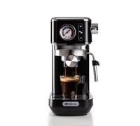 Ariete 1381 Macchina da caffè con manometro, compatibile con caffè in polvere e cialde ESE, 1300 W, Capacità 1,1 L, 15 bar di pressione, Filtro ½ tazze, Dispositivo Cappuccino, Nero