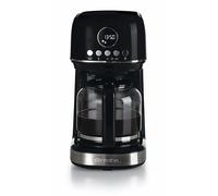 Ariete 1396 Macchina da caffè con filtro Moderna, Caffè americano, Capacità fino a 15 tazze, Base riscaldante, Display LCD, Filtri estraibili e lavabili, Nero