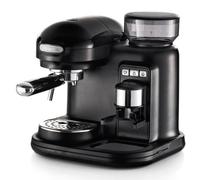 Ariete 1318 Moderna Macchina per caffè espresso con macinacaffè integrato, per caffè in grani e macinato, cappuccinatore per schiuma di latte, 1 filtro, 1080 W, 800 cc, nero