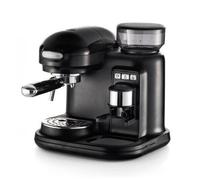 Ariete 1318 Moderna Macchina per caffè espresso con macinacaffè integrato, per caffè in grani e macinato, cappuccinatore per schiuma di latte, 1 filtro, 1080 W, 800 cc, nero