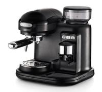 Ariete 1318 Moderna Macchina per caffè espresso con macinacaffè integrato, per caffè in grani e macinato, cappuccinatore per schiuma di latte, 1 filtro, 1080 W, 800 cc, nero