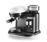 Ariete 1318 Moderna Macchina per caffè espresso con macinacaffè integrato, per caffè in grani e macinato, cappuccinatore per schiuma di latte, 1 filtro, 1080 W, 800 cc, bianco