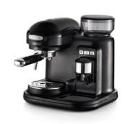 Ariete 1318 Moderna Macchina per caffè espresso con macinacaffè integrato, per caffè in grani e macinato, cappuccinatore per schiuma di latte, 1 filtro, 1080 W, 800 cc, nero