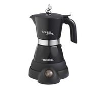 Ariete 1358 Moka Aroma - Moka elettrica 2/4 tazze - Autospegnimento - Mantenimento temperatura per 30' - 400 Watt - Nero
