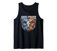 Ariete Power Zodiac RAM Skull Blue Fire Biker Heavy Metal Canotta
