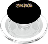 Ariete Segno Floreale Lettering Zodiaco Astrologia Simbolo PopSockets PopGrip per MagSafe
