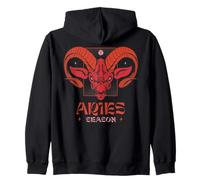 Ariete Stagione Ram Head Zodiac Fire Sign Oroscopo Astrologia Felpa con Cappuccio