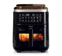 Ariete 4636 Friggitrice ad aria con funzione vapore+ Grill, 1700W, Funzione essiccazione, 10 funzioni di cottura, Cestello trasparente, Timer, Luce interna, Nero