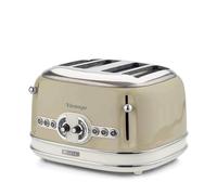 Ariete 156 Tostapane Vintage 4 fette di pane - senza pinze - 6 Livelli di tostatura - Defrost - 1600 Watt - Linea Vintage - Beige