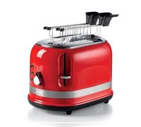 Ariete 149 Tostapane con Pinze per 2 fette di pane - Espulsione Automatica - Defrost - 6 Gradi di Doratura - 800 Watt - Linea Moderna - Rosso